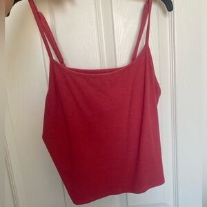 Pink crop stretchy tank top